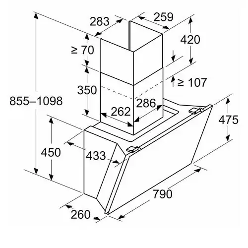 Стенен аспиратор Bosch DWK81AN60, 90 см