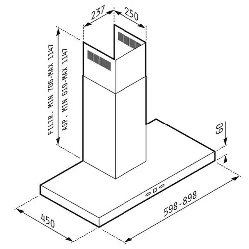 Абсорбатор Agilo-90 см Pyramis Premium , INOX N