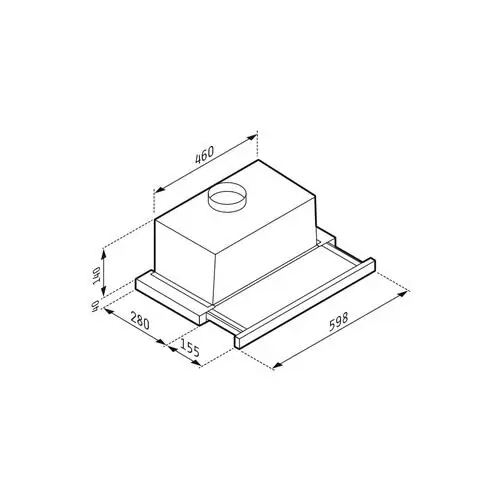 Абсорбатор за вграждане плъзгащ турбо slim - 60см  Pyramis Essential INOX 