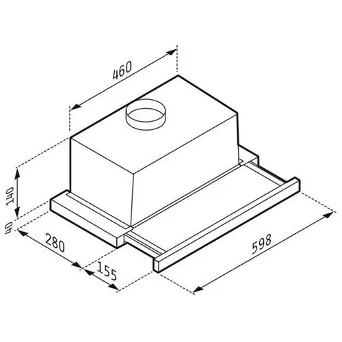 Абсорбатор за вграждане плъзгащ - 60 см Pyramis Essential, ES3, INOX  N..