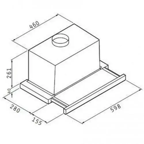 Абсорбатор за вграждане плъзгащ Турбо - 60 см Pyramis Essential ,ES4 ,INOX N