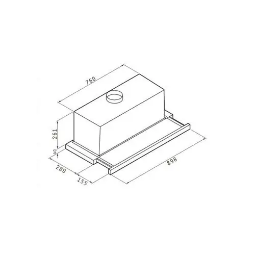 Абсорбатор за вграждане плъзгащ Турбо - 90 см Pyramis Essential  ,ES4 ,INOX N 