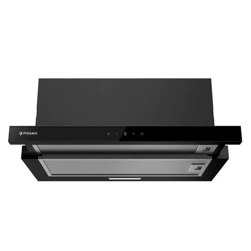 Телескопичен абсорбатор за вграждане Pyramis Essential BLACK GLASS TURBO - 60 см, Черно стъкло