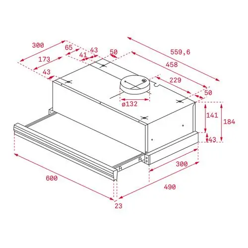 Телескопичен абсорбатор за вграждане Teka CNL 6415 ,60 см,Черен 