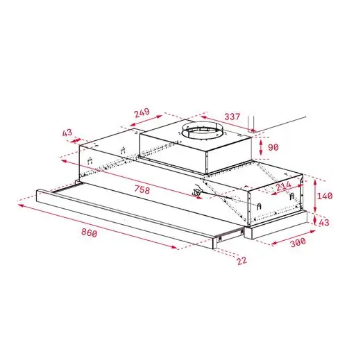 Телескопичен абсорбатор за вграждане Teka CNL 9610 , 90 см