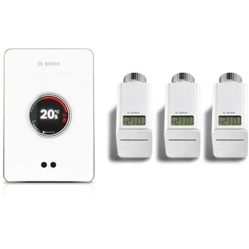 Комплект 3 термоглави, регулатор, бял + адаптор On/Off, OpenTherm за управление на котел от друг производител