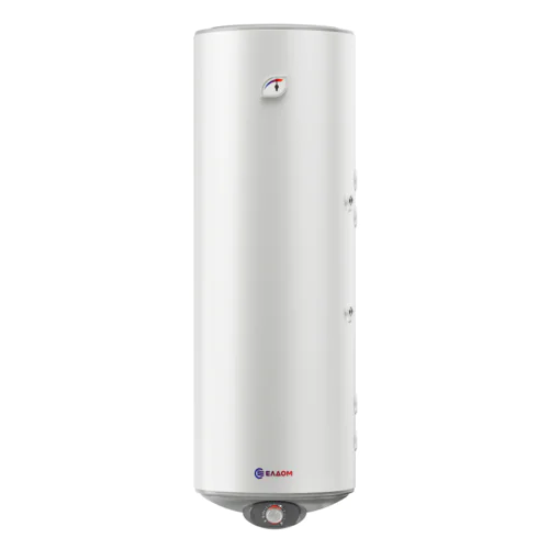 Вертикален бойлер Eldom Green Line WVF15046FS21R , бял мат, 150 литра,3000 W, eнергиен клас B, емайлиран,с две паралелни десни серпентини