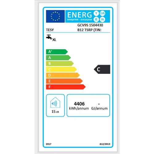 Бойлер TESY BiLight със серпентина GCV9S(L)1504430B12TSRP, 3000 W, 139 литра, Енергиен клас C
