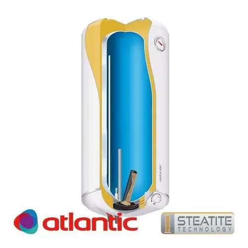 Мултипозиционен бойлер Atlantic Steatite Slim със сух керамичен нагревател, 841250, 2100 W, 50 л,изводи отляво