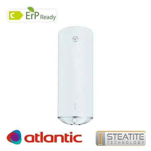 Мултипозиционен бойлер Atlantic Steatite Slim със сух керамичен нагревател, 841250, 2100 W, 50 л,изводи отляво