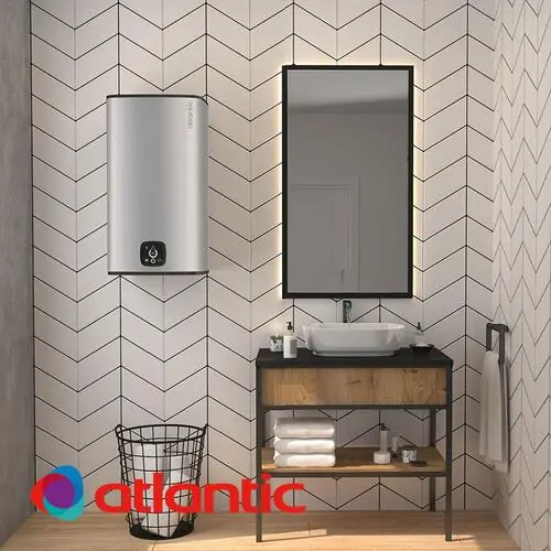 Бойлер Atlantic Cube Steatite Wi-Fi  Silver със сух керамичен нагревател, 854029, 2400 W, 75 л