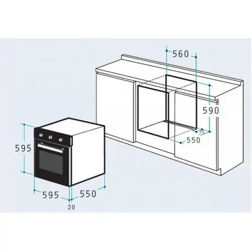 Фурна за вграждане Pyramis , 60IN 1008 INOX ECO LINE (1009)