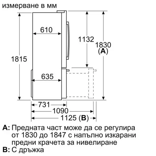 Хладилник Bosch KFF96PIEP  Side-by-Side с долен фризер-French-door 