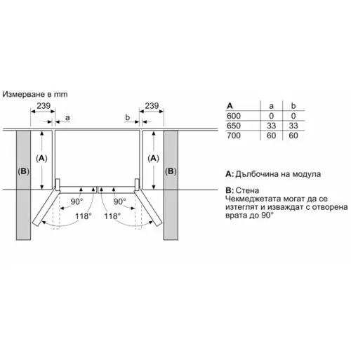 Хладилник Bosch KFN96AXEA,  Side-by-Side, NoFrost, 605 л