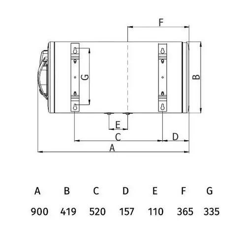 Хоризонтален бойлер Tedan Standard BT  ХЛ inox  ,2000 W ,80 л