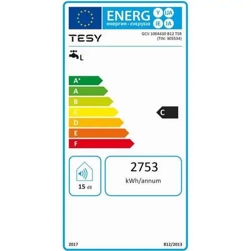 Хоризонтален бойлер TESY BiLight GCH1004430B12TSR, 3000 W, 100 литра, Енергиен клас C