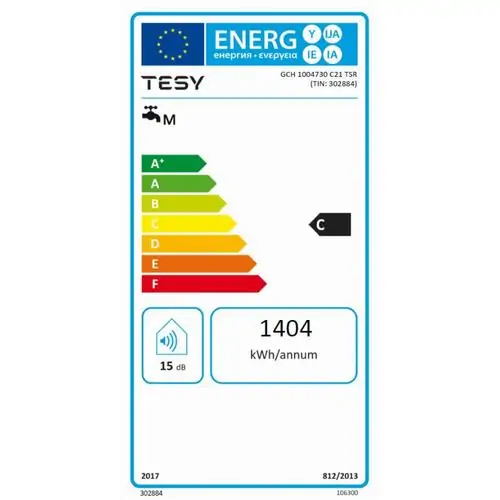 Хоризонтален бойлер TESY ModEco GCH1004730C21TSR, 3000 W, 100 литра, Енергиен клас C