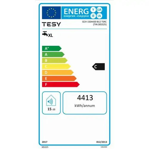 Хоризонтален бойлер TESY BiLight GCHL1204430B12TSR, 3000 W, 120 литра, Енергиен клас C