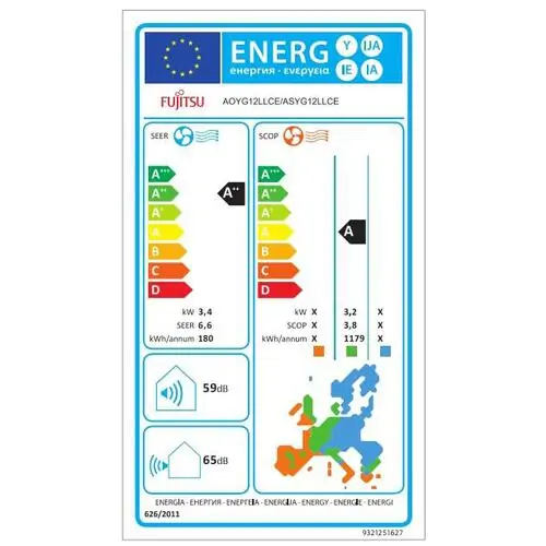 Инверторен климатик Fujitsu ASYG12LLCE/AOYG12LLCE, 12 000 BTU, Клас А++/А, 22 dB
