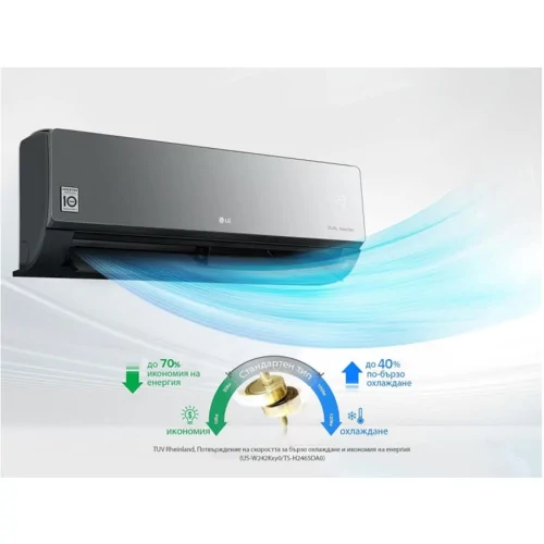 Инверторен климатик LG AC12BK NSJ/AC12BK UA3 Artcool Mirror UVnano™, 12 000 BTU, Клас А++/А+, 19 dB, Фреон R32