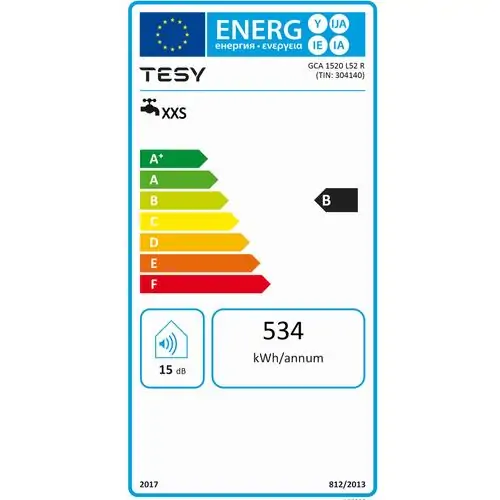 Малък бойлер за монтаж над мивка TESY Compact 15 GCA 1520 L52 RC, 2000 W, 15 литра, Енергиен клас B