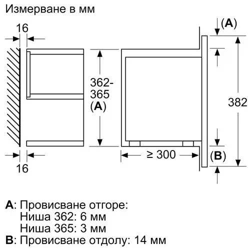 Микровълнова фурна за вграждане Bosch BER7321B1, 21 л.