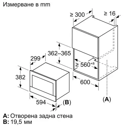 Микровълнова фурна за вграждане Bosch BFL7221W1, 21 л.