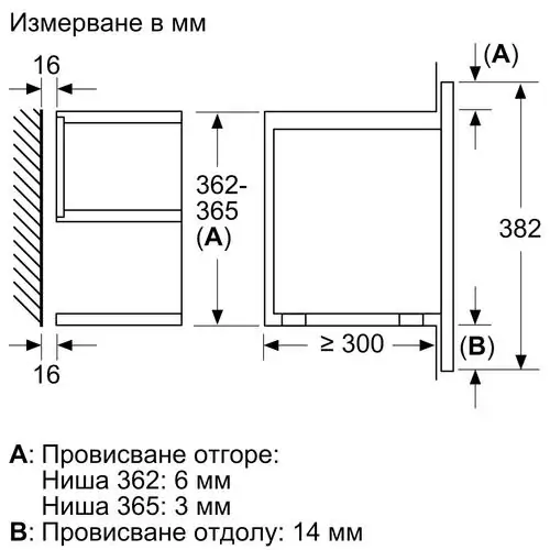 Микровълнова фурна за вграждане Bosch BFL7221W1, 21 л.