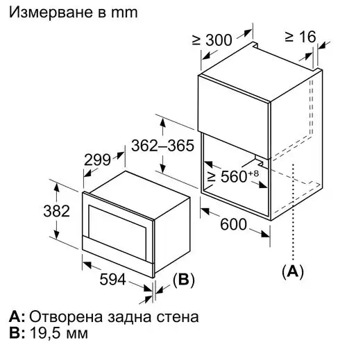  Микровълнова фурна за вграждане Bosch BEL7321B1, 21 л.