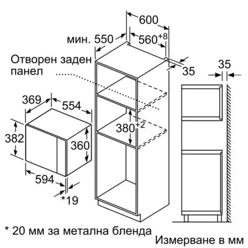  Микровълнова фурна за вграждане Neff  HLAWD53N0 