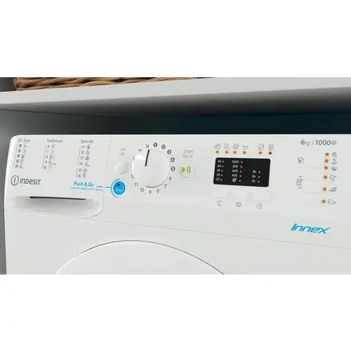 Перална машина с предно зареждане INDESIT BWSA 61051 W EU N , 6 кг, 1000 обр./мин