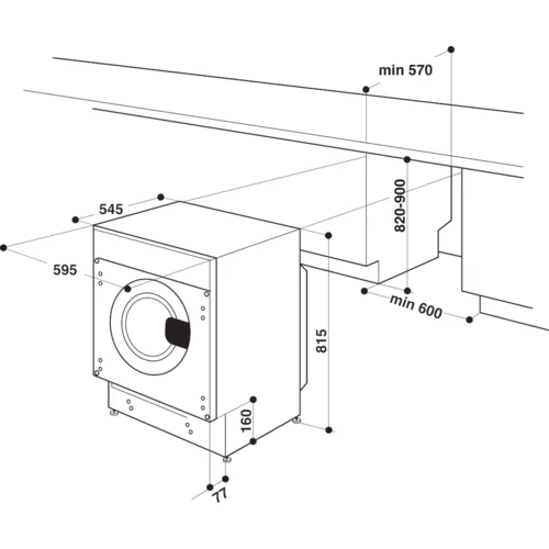 Вградена пералня със сушилня Hotpoint BI WDHG 861485 EU, 6 кг, 1400 обр/мин.