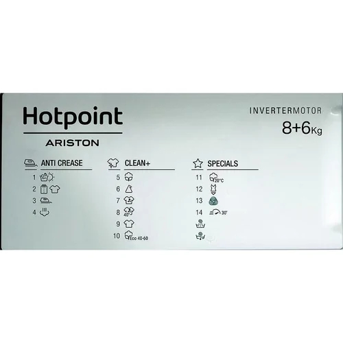 Вградена пералня със сушилня Hotpoint BI WDHG 861485 EU, 6 кг, 1400 обр/мин.