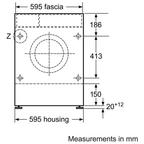 Пералня със сушилня за вграждане Bosch WKD28543EU, 7/4 кг, 1400 обр/мин.