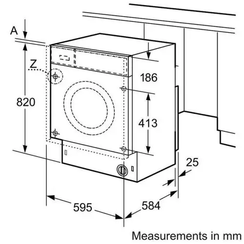 Пералня със сушилня за вграждане Bosch WKD28543EU, 7/4 кг, 1400 обр/мин.