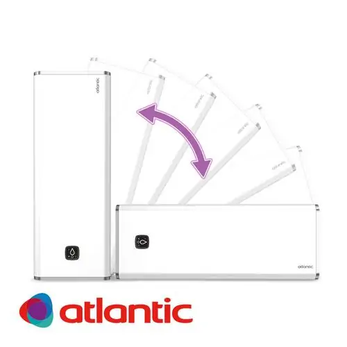 Ултра тънък мултипозиционен бойлер Atlantic Vertigo Steatite Wi-Fi 50 ,831180, 1000/2250 W, 40 л, два водосъдържателя