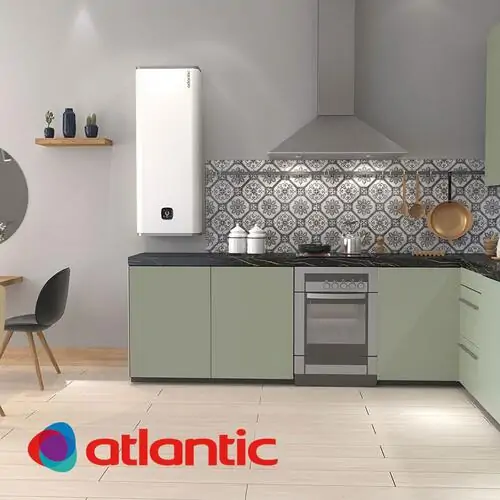 Ултра тънък мултипозиционен бойлер Atlantic Vertigo Steatite Wi-Fi 50 ,831180, 1000/2250 W, 40 л, два водосъдържателя