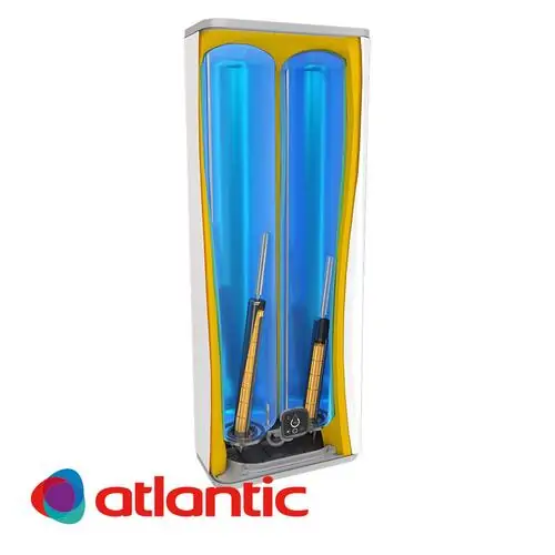 Ултра тънък мултипозиционен бойлер Atlantic Vertigo Steatite Wi-Fi 50 ,831180, 1000/2250 W, 40 л, два водосъдържателя