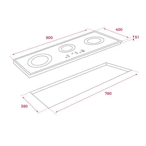 Стъклокерамичен плот  Teka MAESTRO TRC 83631 с 3 зони, 80 см 