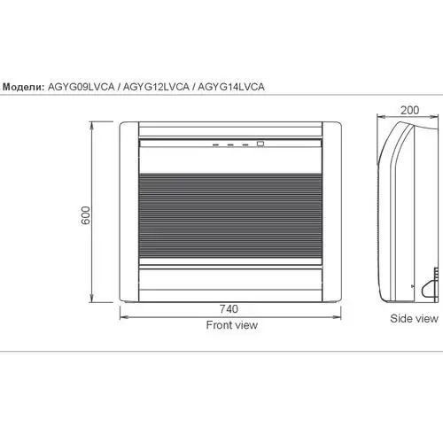 Подов климатик Fujitsu AGYG14LVCA/AOYG14LVCA, 14 000 BTU, Клас А++/А+, 22 dB