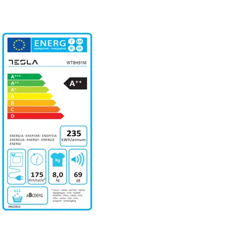 Сушилна машина TESLA WТ8Н91М  