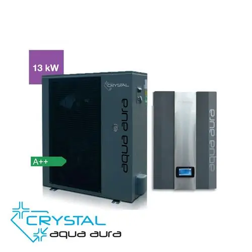 Термопомпа въздух-вода Crystal Aqua Aura II 9S, Сплит, 9 kW, отопление, охлаждане и БГВ