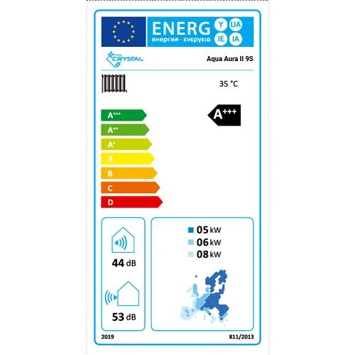 Термопомпа въздух-вода Crystal Aqua Aura II 9S, Сплит, 9 kW, отопление, охлаждане и БГВ
