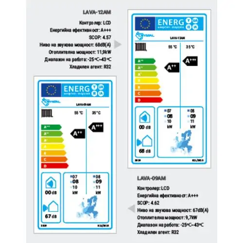 Термопомпа въздух-вода Crystal LAVA, LAVA-06AM, Моноблок, 6 kW, отопление, охлаждане и БГВ