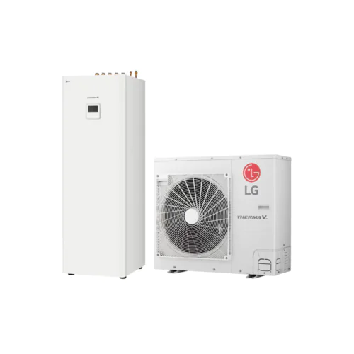 Термопомпа въздух-вода LG Therma V HN0913T.NK0/HU051MR.U44, Сплит с вграден бойлер, 5.50 kW, отопление, охлаждане и БГВ