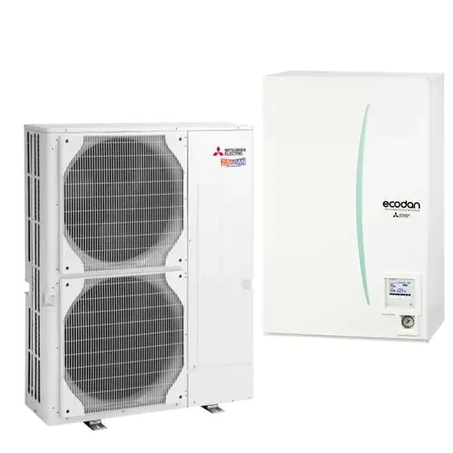 Термопомпа въздух-вода Mitsubishi Electric Ecodan Zubadan ERSE-MED/PUHZ-SHW230YKA, Сплит, 23 kW, отопление, охлаждане и БГВ