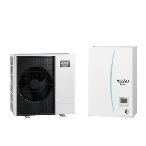 Термопомпа въздух-вода Mitsubishi Electric Ecodan Zubadan ERSF-VM2E/PUZ-SHWM60VAA, Сплит, 6 kW, отопление, охлаждане и БГВ