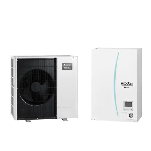 Термопомпа въздух-вода Mitsubishi Electric Ecodan Zubadan ERSF-VM2E/PUZ-SHWM80VAA, Сплит, 8 kW, отопление, охлаждане и БГВ