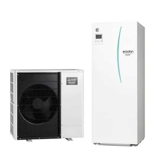 Термопомпа въздух-вода Mitsubishi Electric Ecodan Zubadan ERST20C-VM2D/PUHZ-SHW112YAA, Сплит, 11 kW, отопление, охлаждане и БГВ