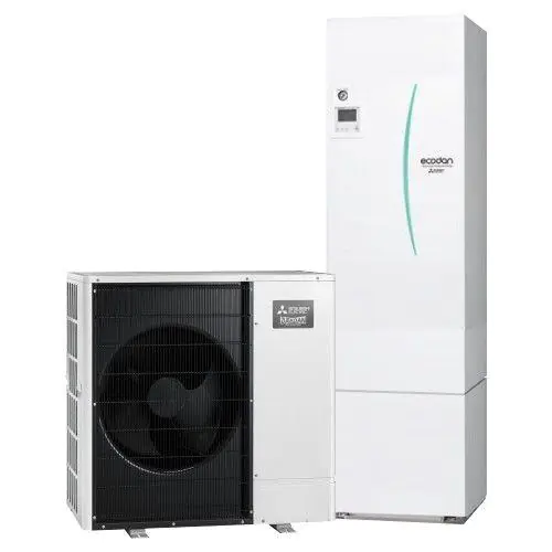 Термопомпа въздух-вода Mitsubishi Electric Ecodan Zubadan ERST30C-VM2ED/PUHZ-SHW112VAA, Сплит, 11 kW, отопление, охлаждане и БГВ